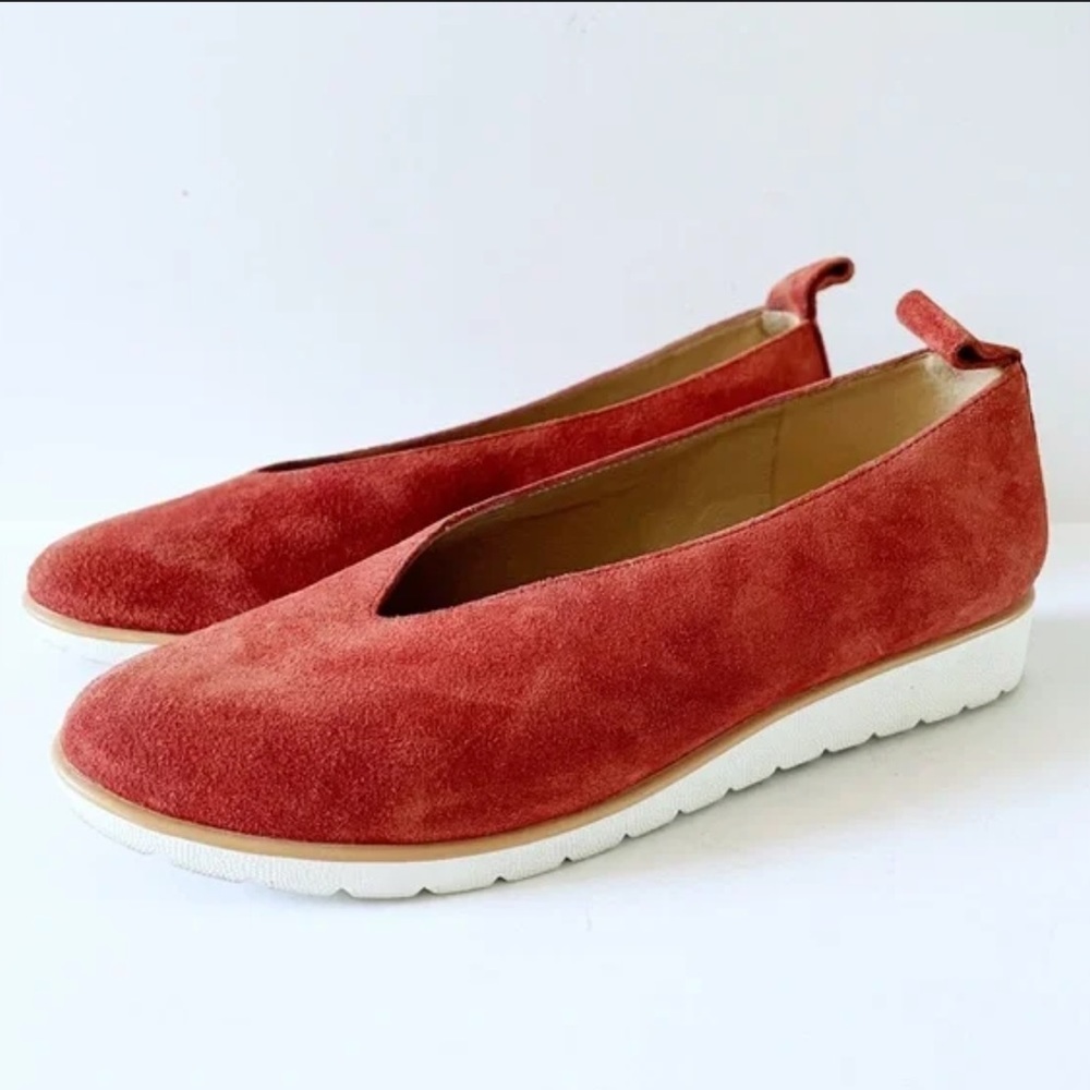 Eileen Fisher Humor Suede Slip on Shoes Leather Wedge Suede Womens Size 6.5